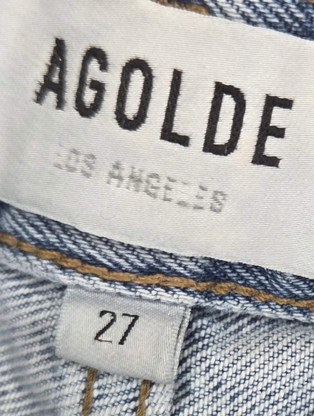 Agolde Womens 90s Crop Mid Rise Loose Straight Jeans Size 27 Echo Distressed
